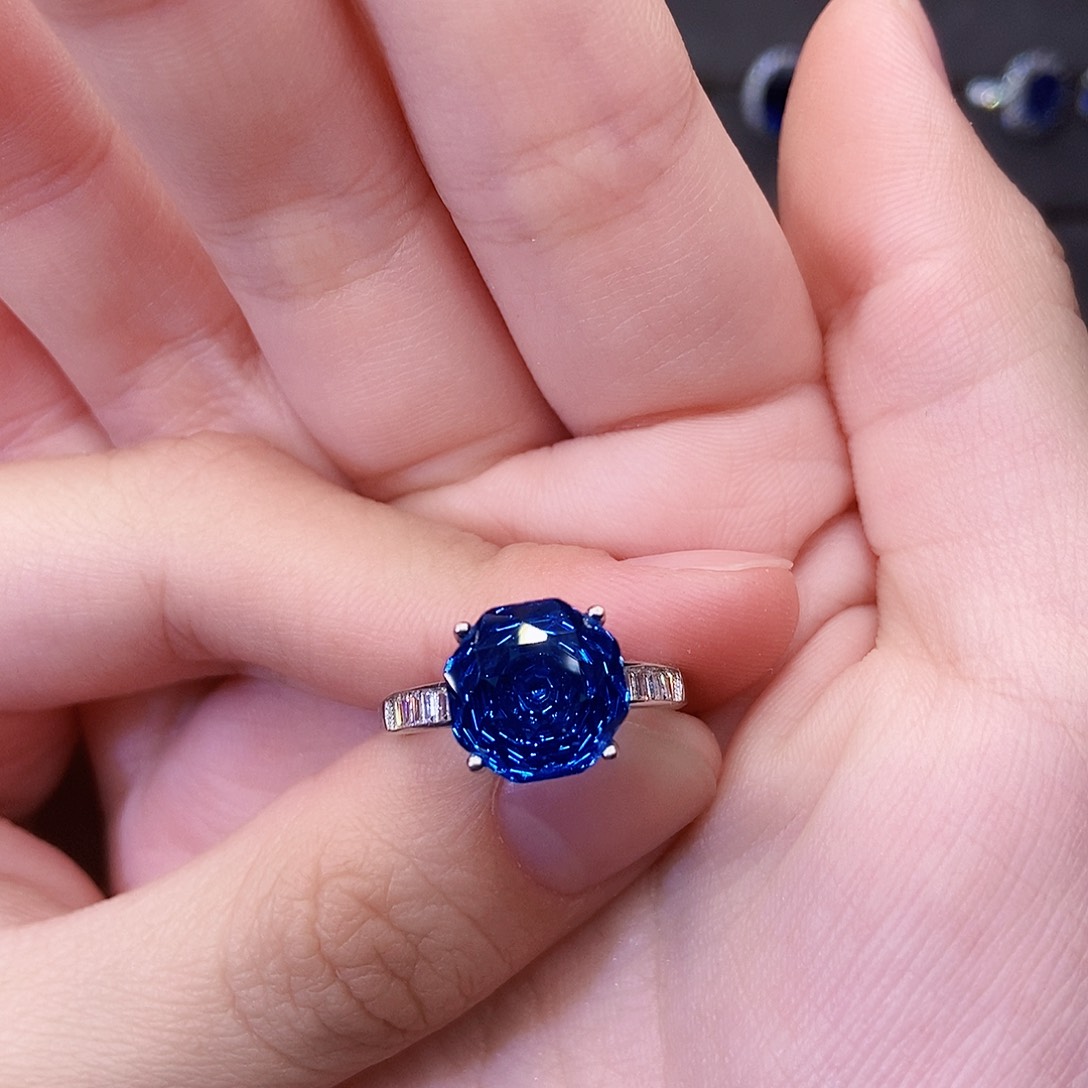 托帕石戒指银S925镶嵌