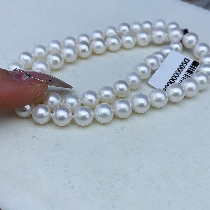 淡水珍珠颈饰银S925镶嵌➕7.8高品冷白