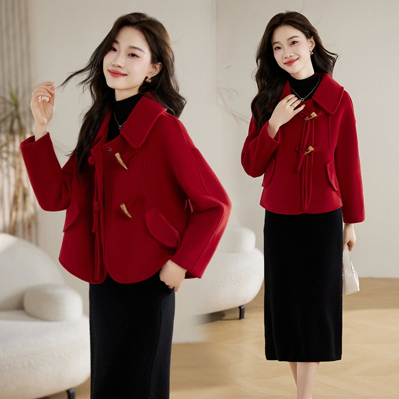 毛呢外套女秋冬2025新款高级感加大码宽松显瘦加厚气质呢子短上衣
