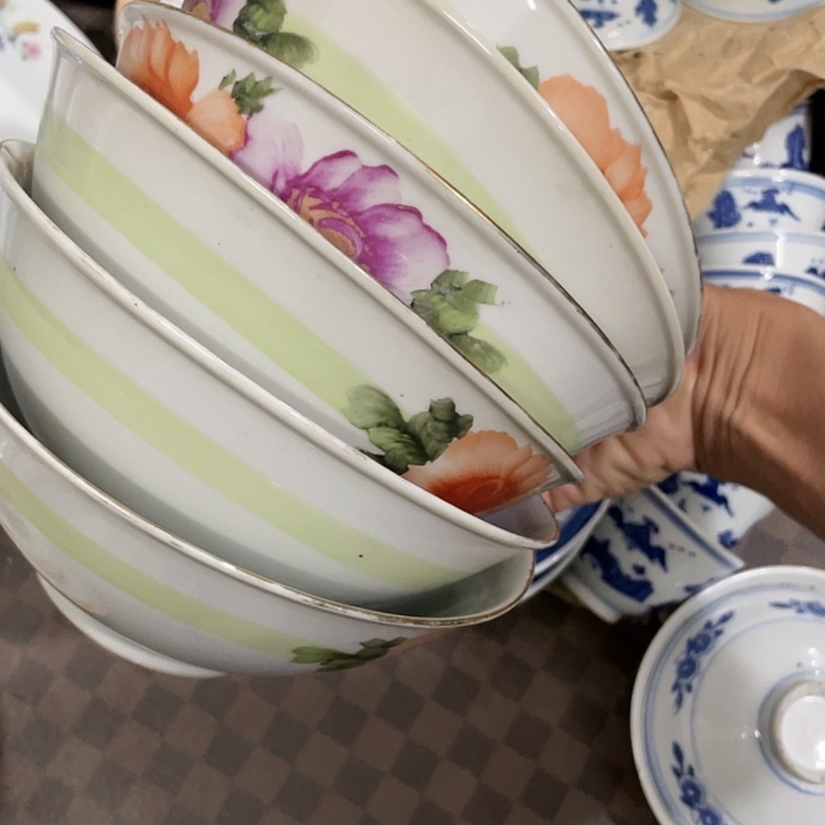 【闪购商品】瓷片杏*春景德镇陶瓷6个