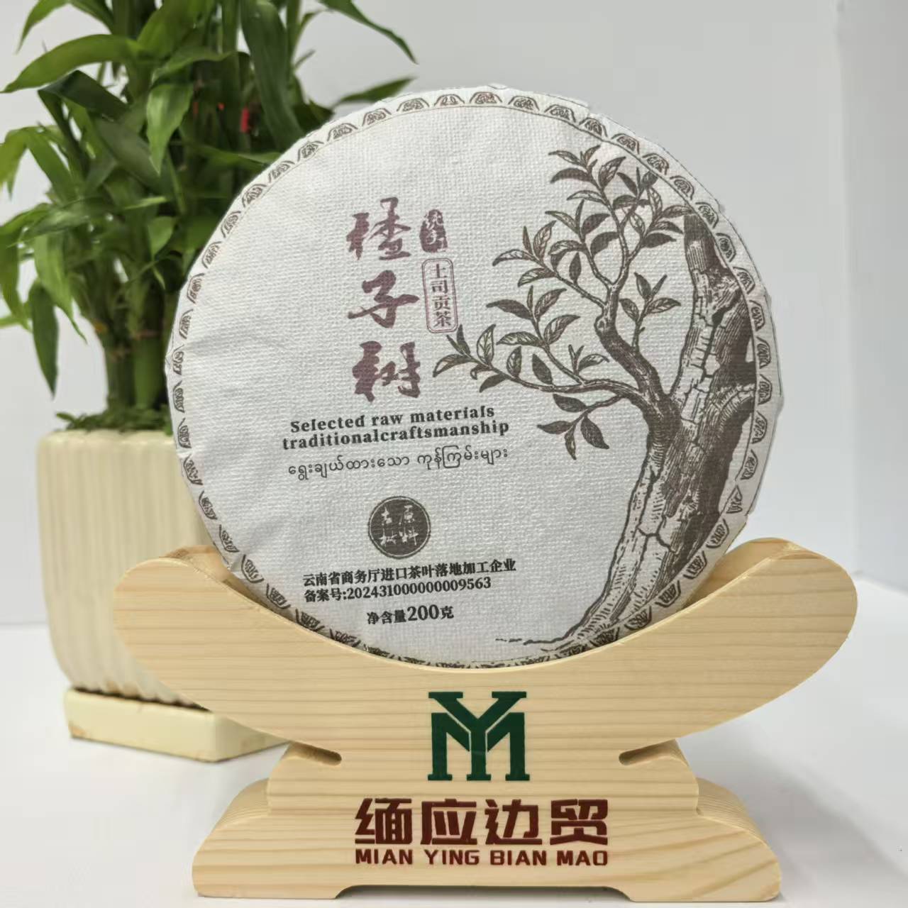【楂子树】缅甸果敢大叶种 楂子树200克 生茶茶饼/紧压茶