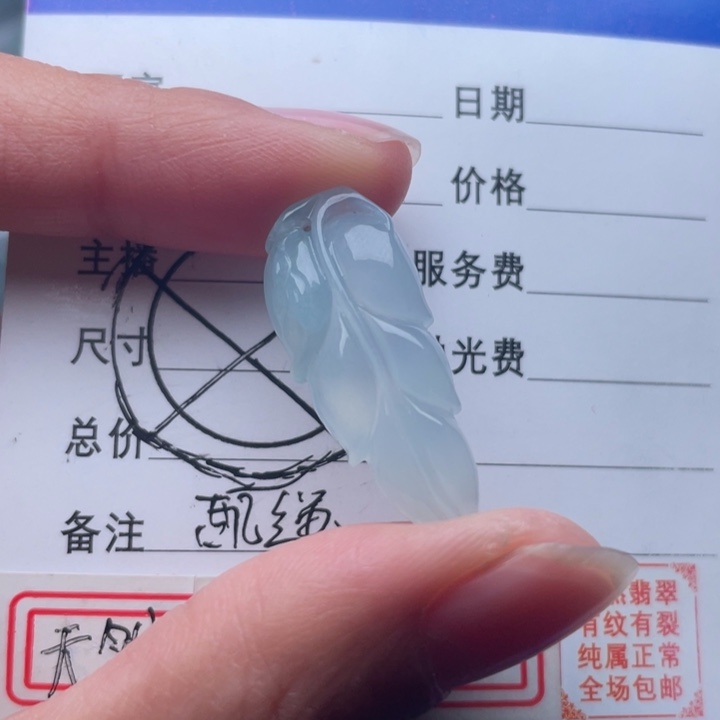 翡翠颈饰未镶嵌叶子