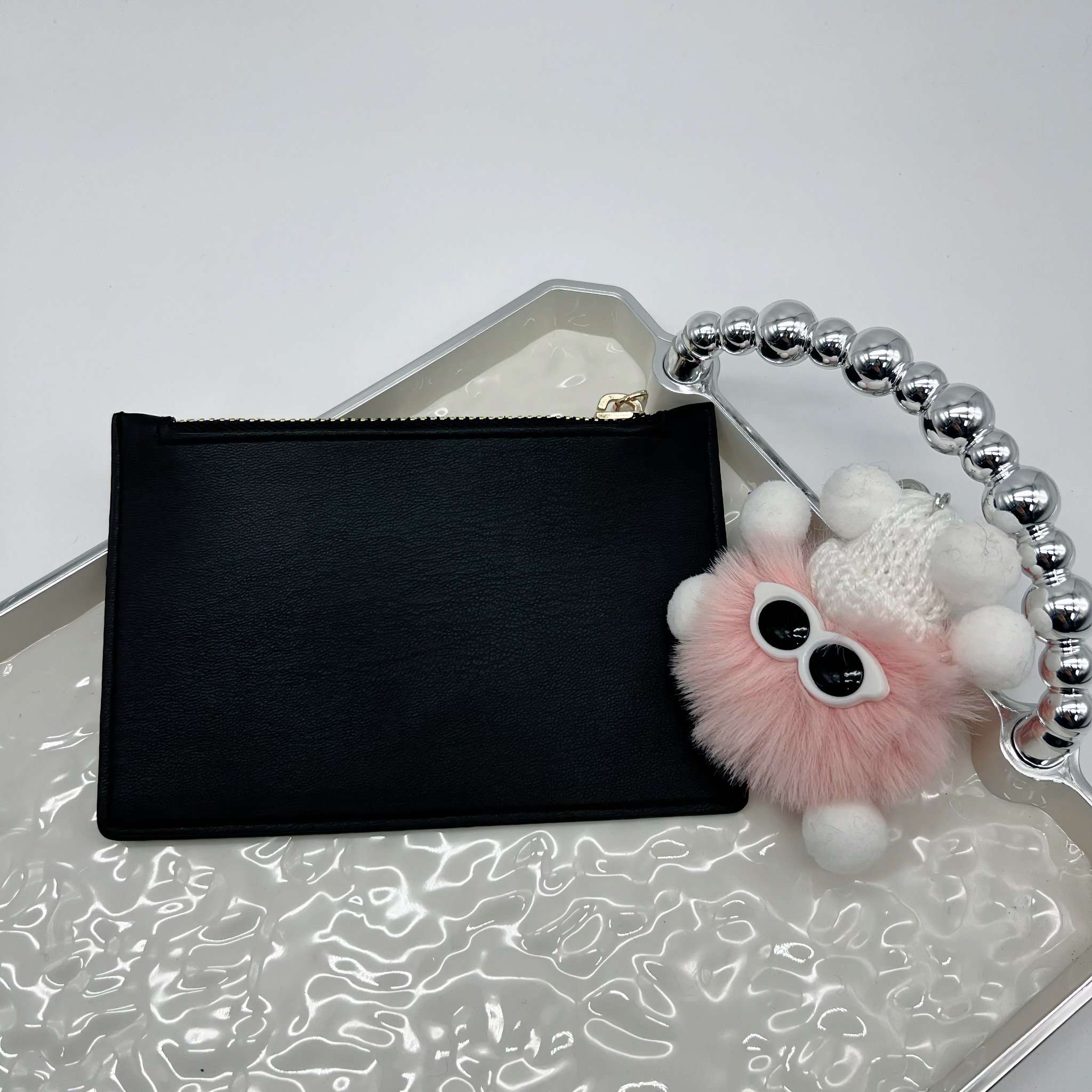 【是小T】黑色礼盒拉链卡包