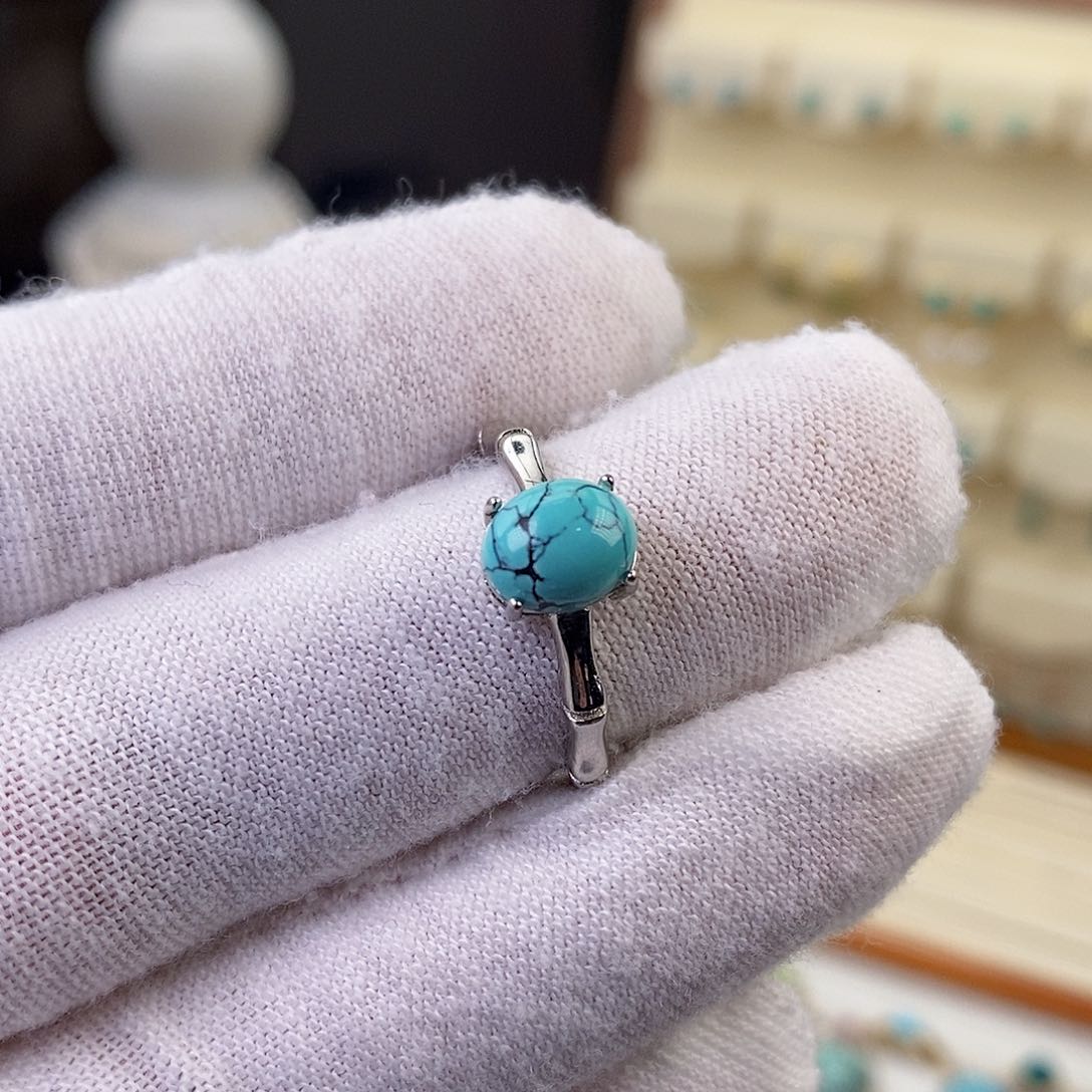 绿松石戒指银S925镶嵌