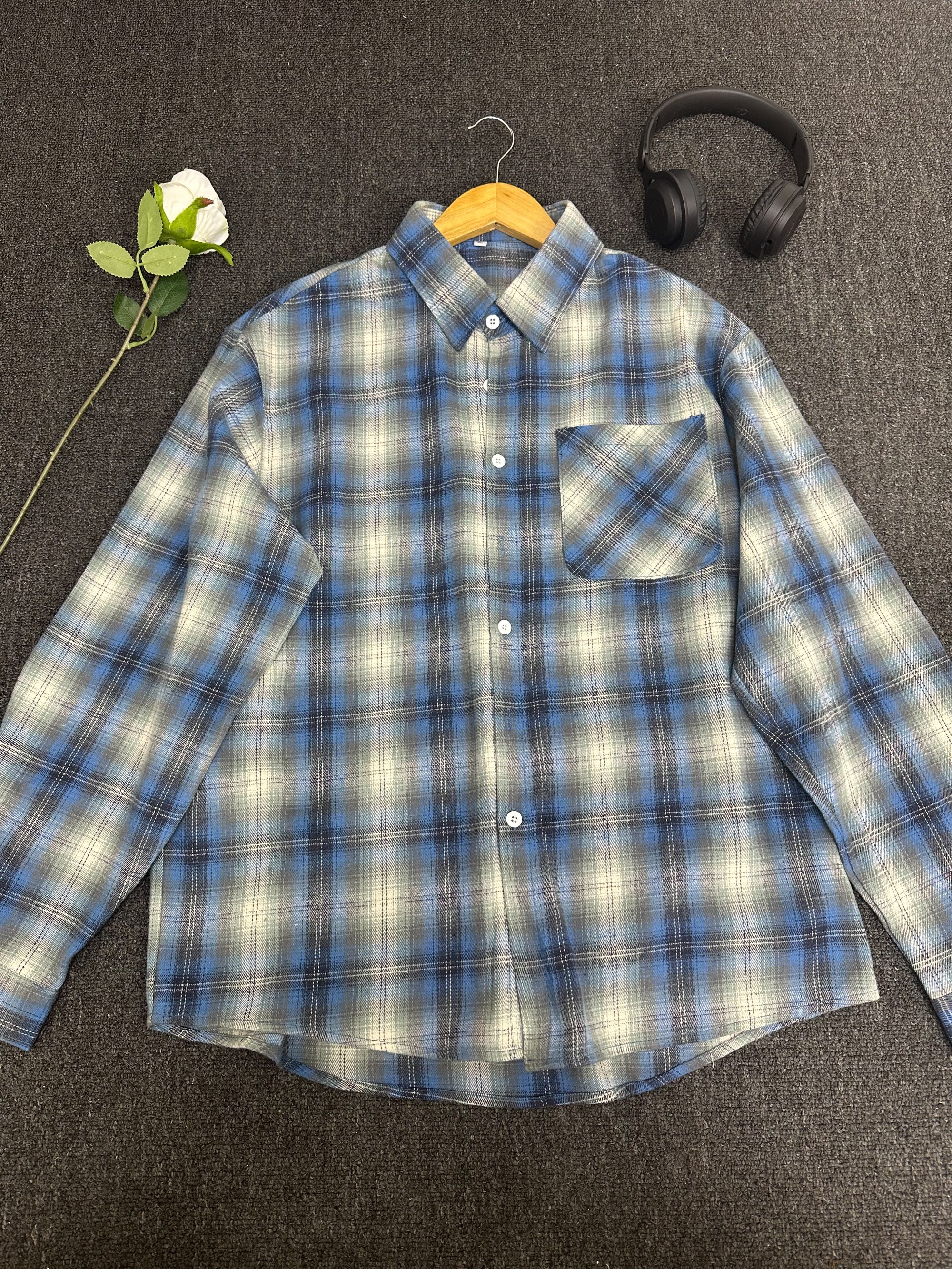 外套洋气男士反季加绒衬衫长袖加厚春秋秋冬秋季格子