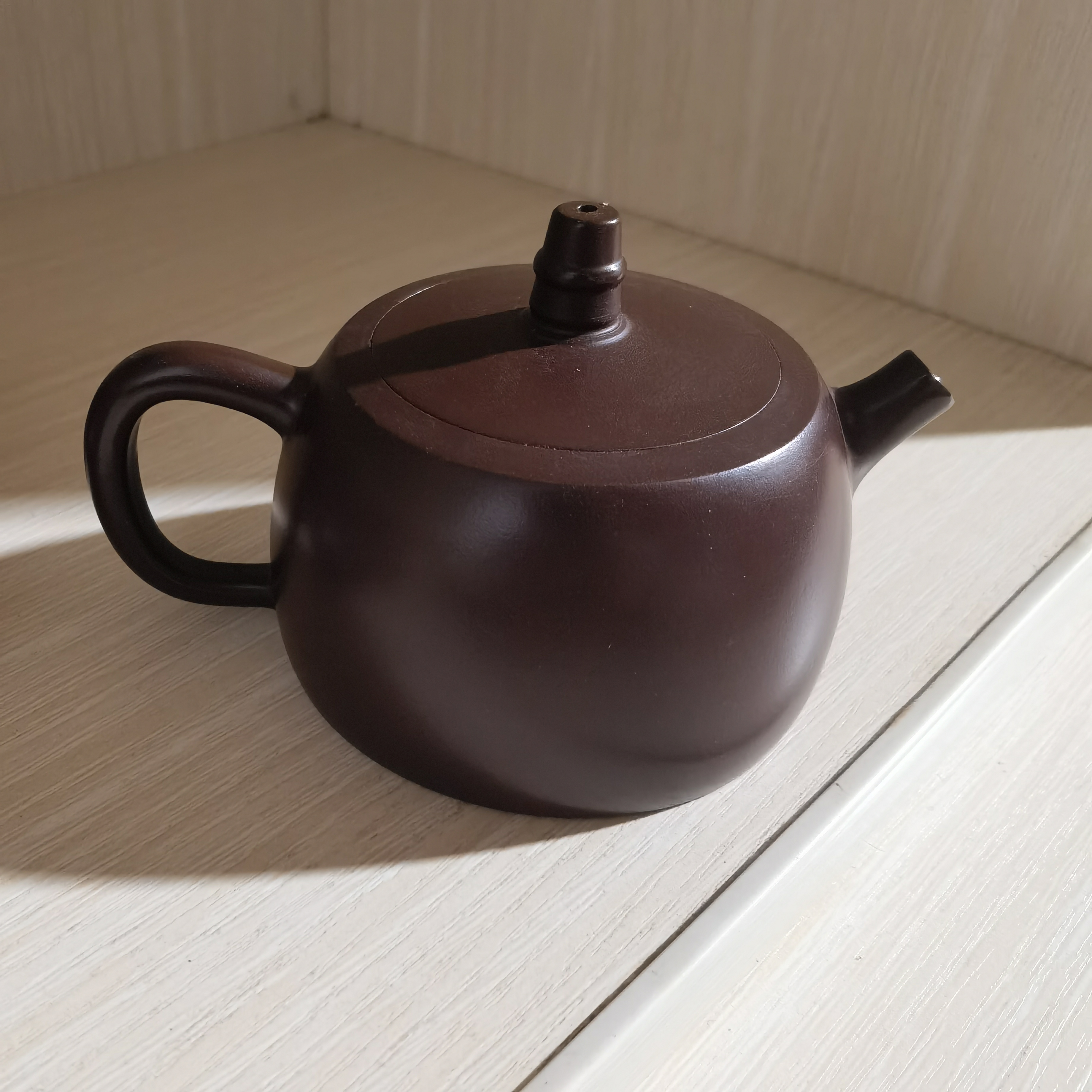 宜兴，紫砂壶，汉铎壶，紫泥150毫升左右