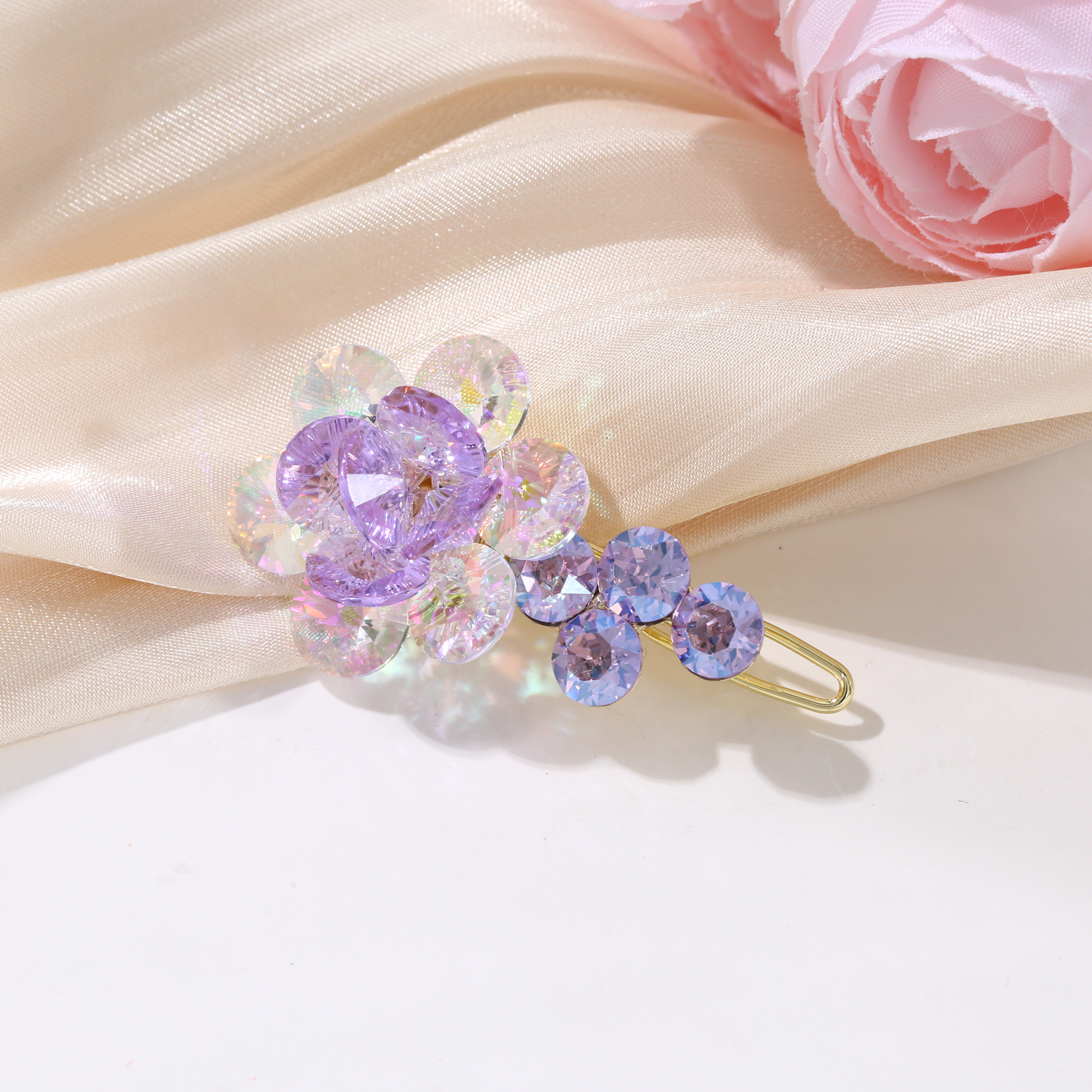 原创施家边夹青蛙扣发夹头饰气质顶夹韩版发卡刘海夹轻奢手工发饰