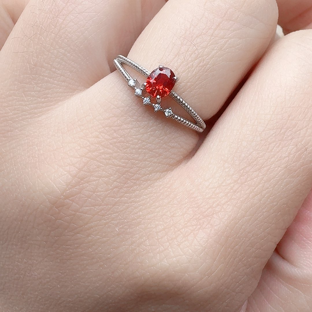 蓝宝石戒指银S925镶嵌