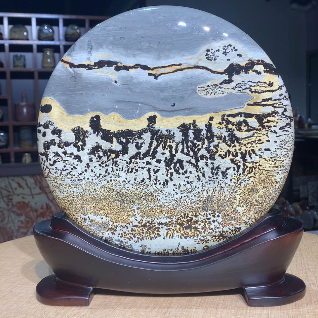 紫砂广西国画石，收藏观赏