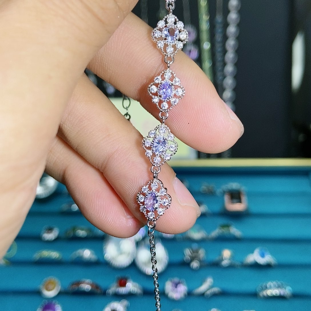 【闪购商品】紫晶珠宝半成品银S925镶嵌