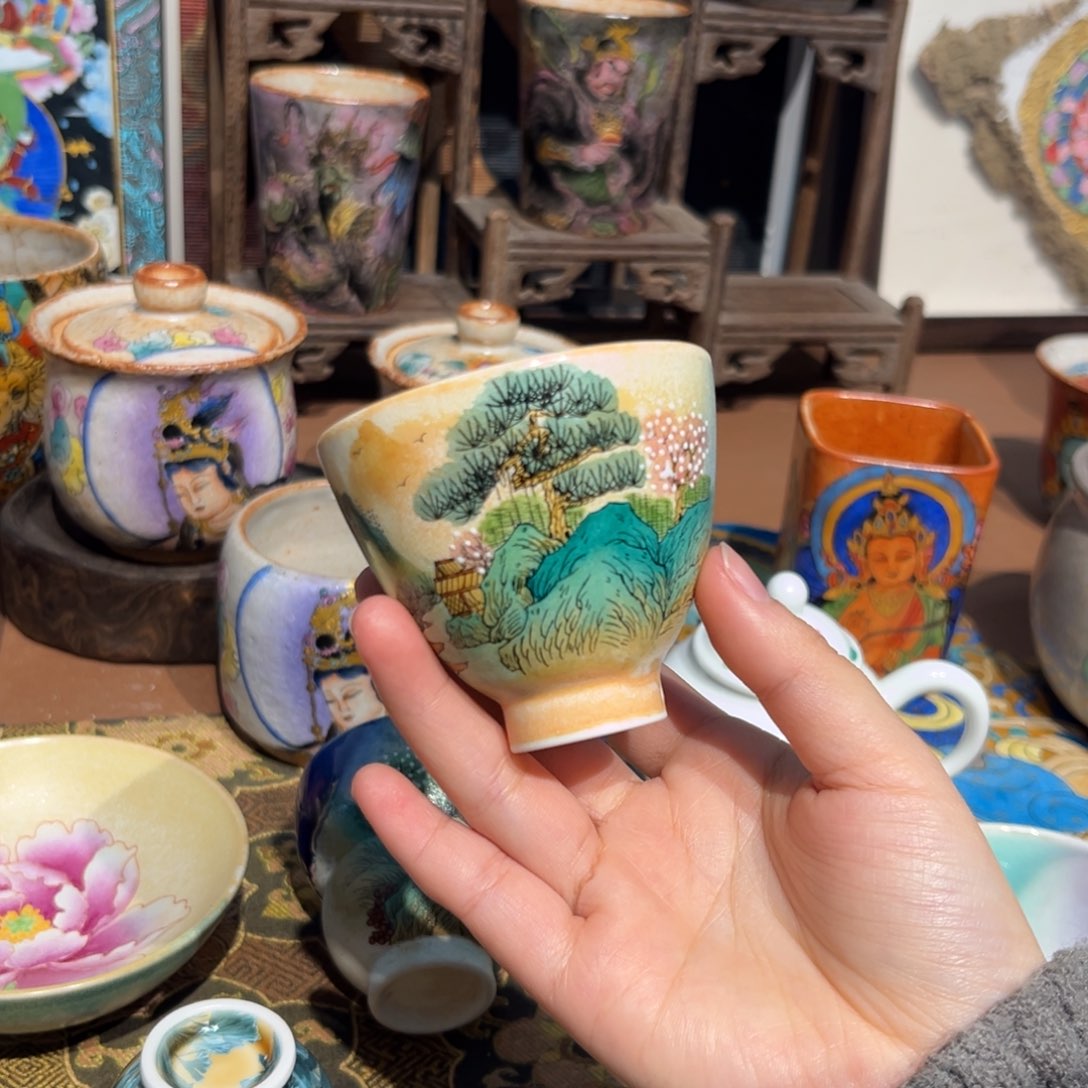 山水景德镇手工手绘制作
