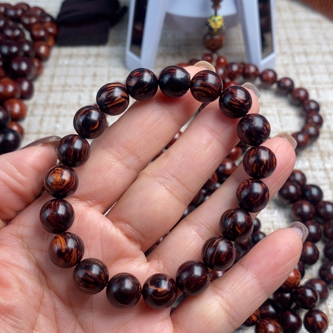 秋***野木质类1.0红降花梨公黑金火焰纹