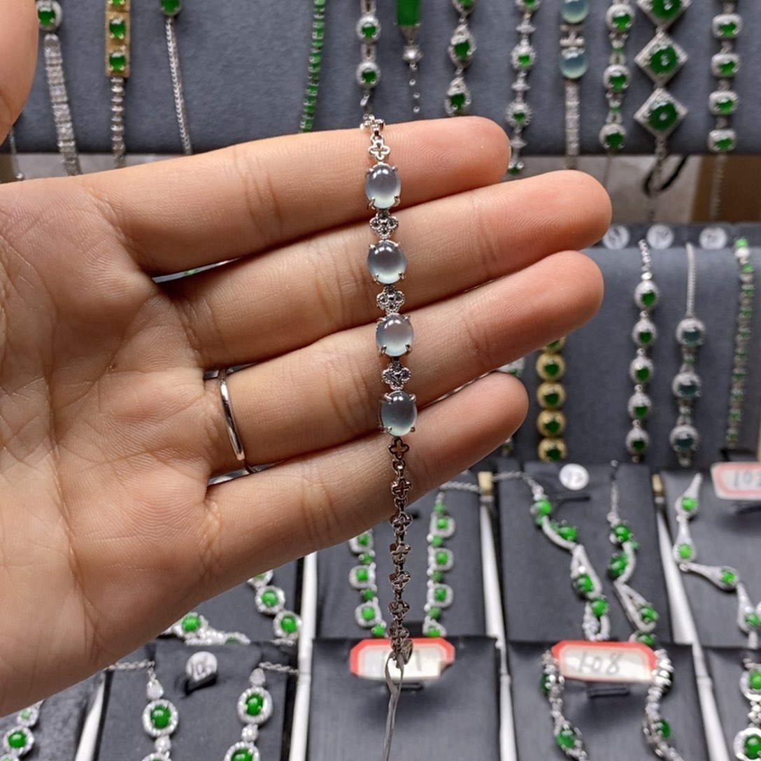 翡翠颈饰银S925镶嵌优*姐翡翠手链