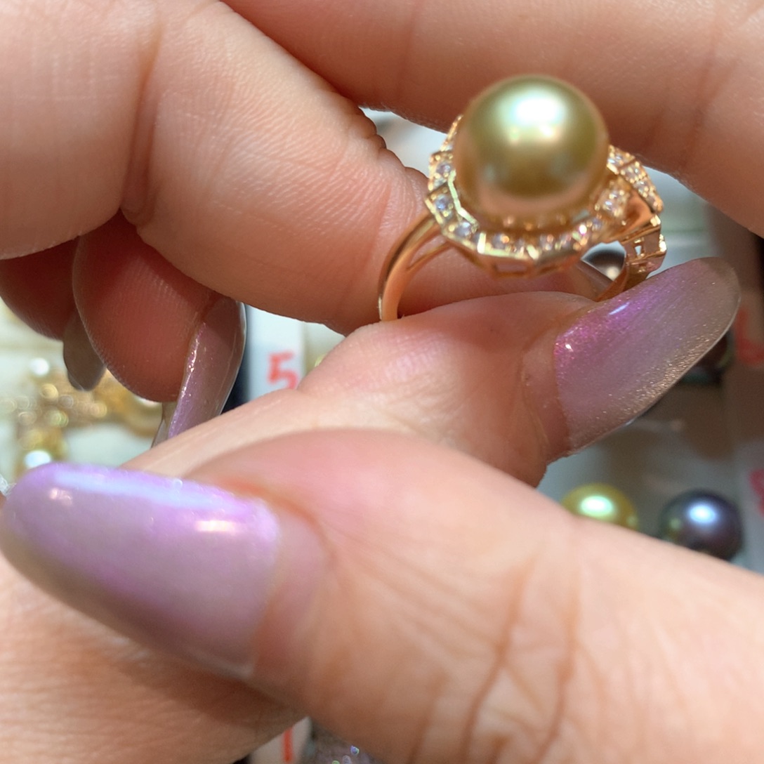 海水珍珠戒指银S925镶嵌