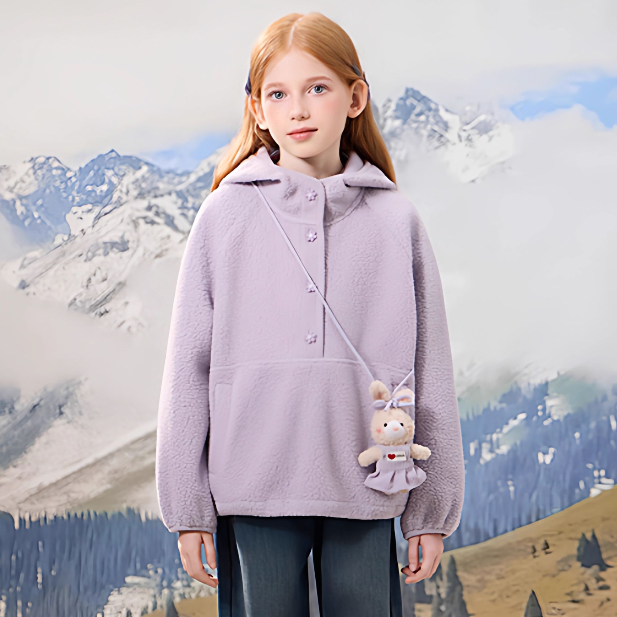 女童紫色外套2025秋冬新款洋气中大童加绒外套儿童4045