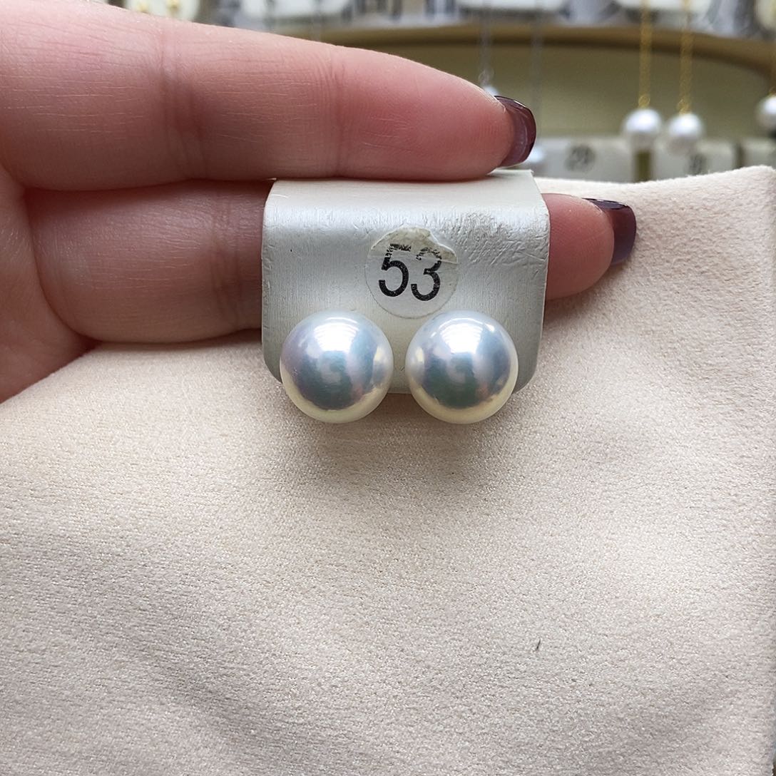淡水珍珠耳饰18K金镶嵌
