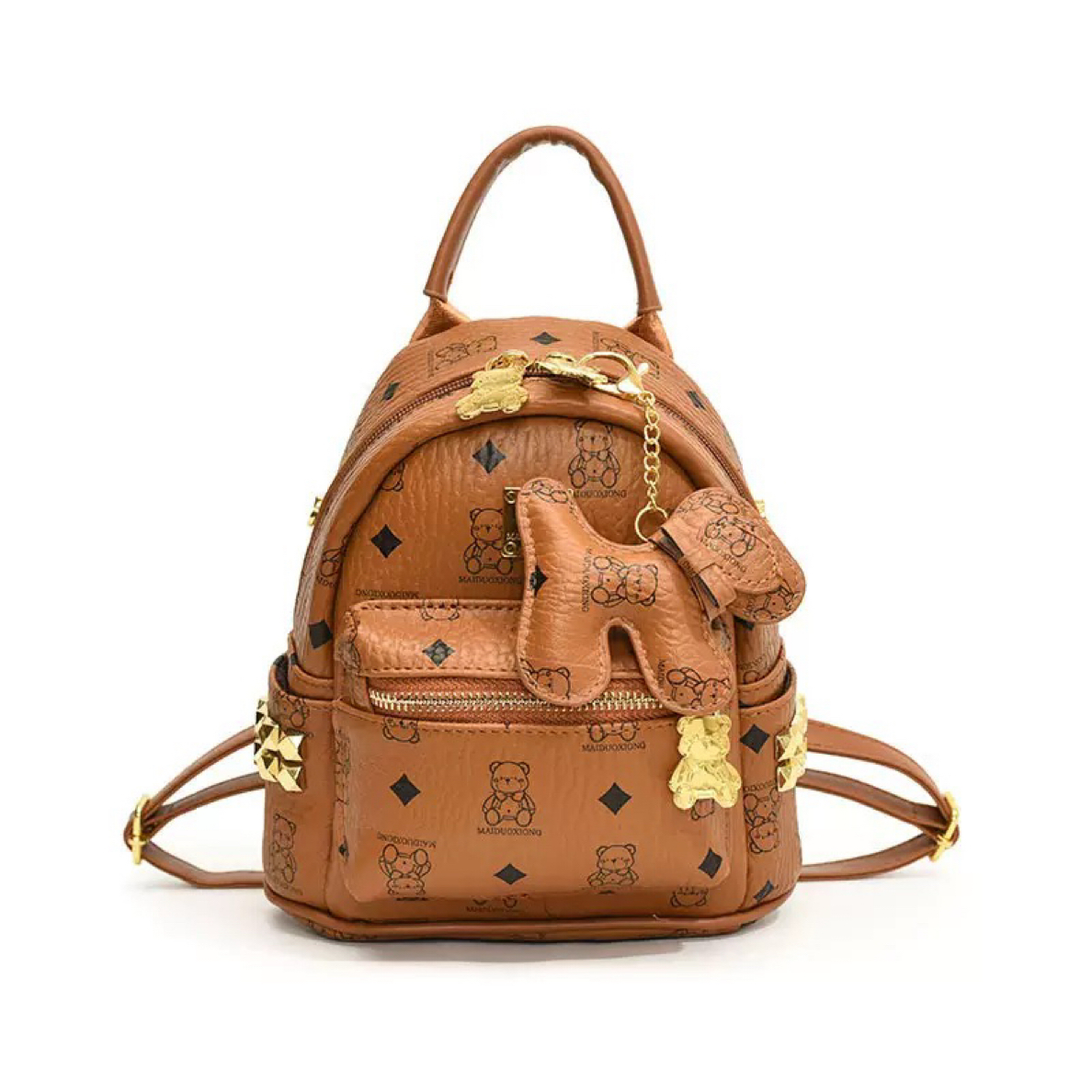 可爱百搭小熊印花小双肩包通勤约会多用包