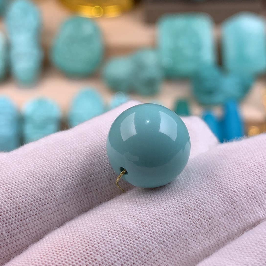 绿松石未镶嵌圆珠卡14