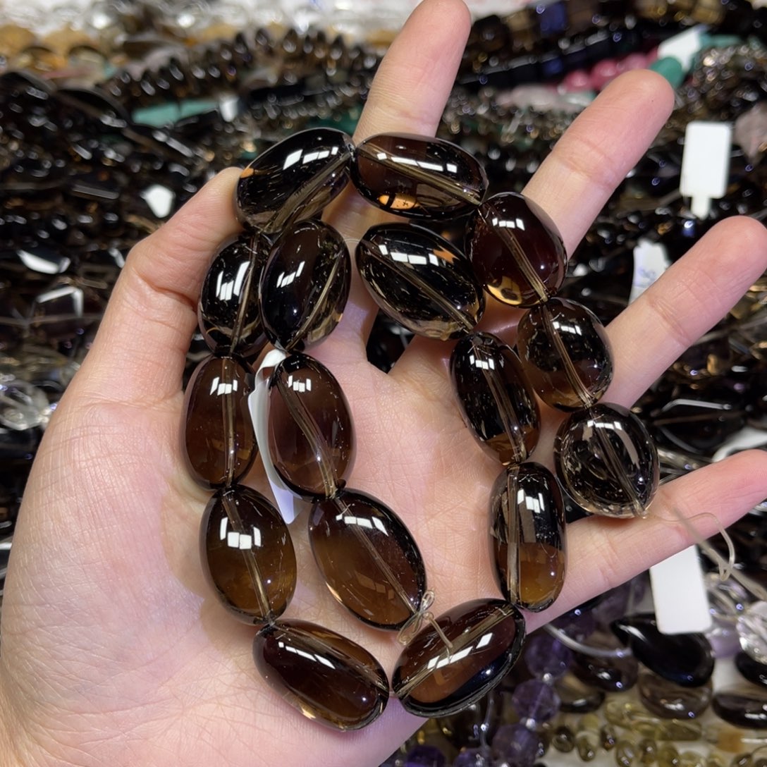 瀛***品玛瑙/玉髓散珠茶晶