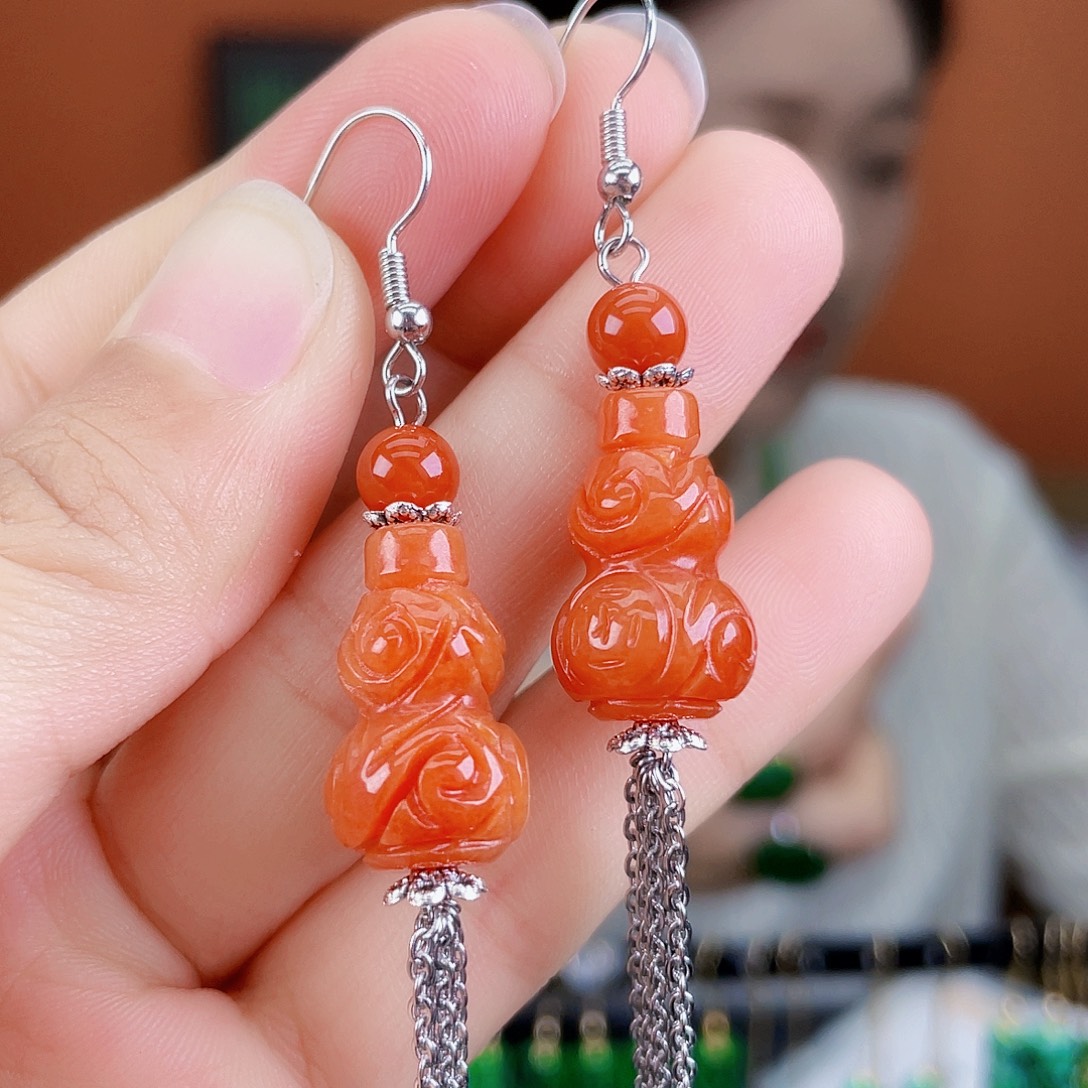 翡翠未镶嵌耳饰饰品