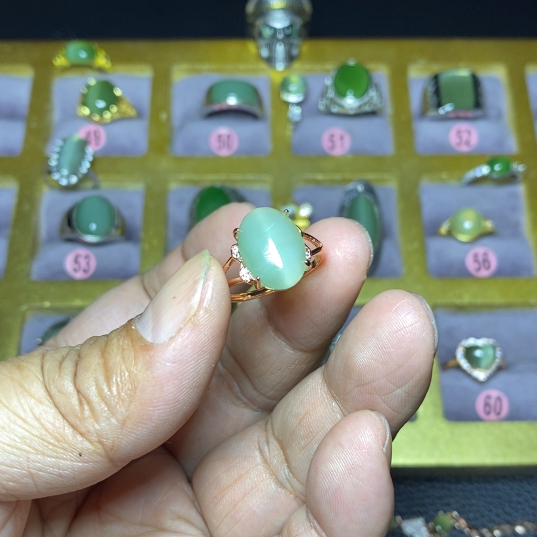 和田玉（碧玉）戒指未镶嵌