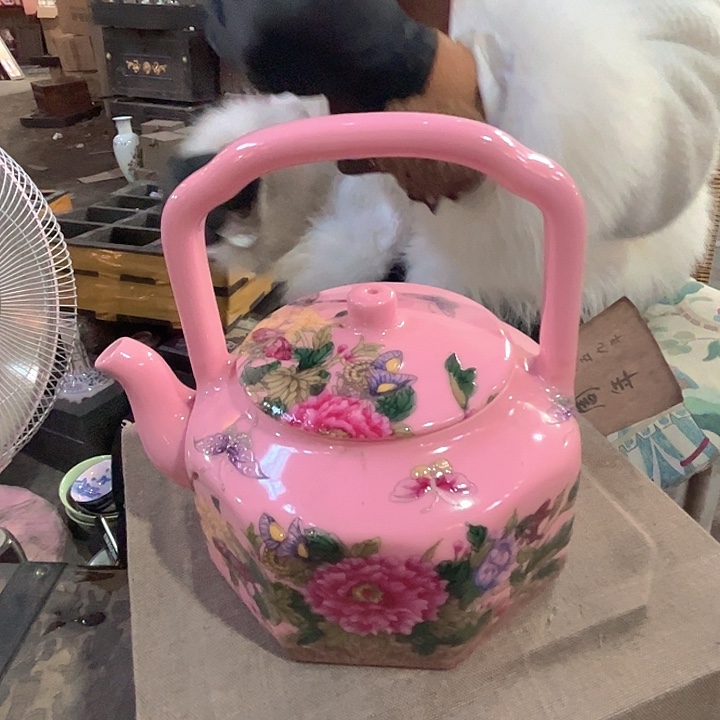 其他瓷景德镇高温瓷红洗提梁壶