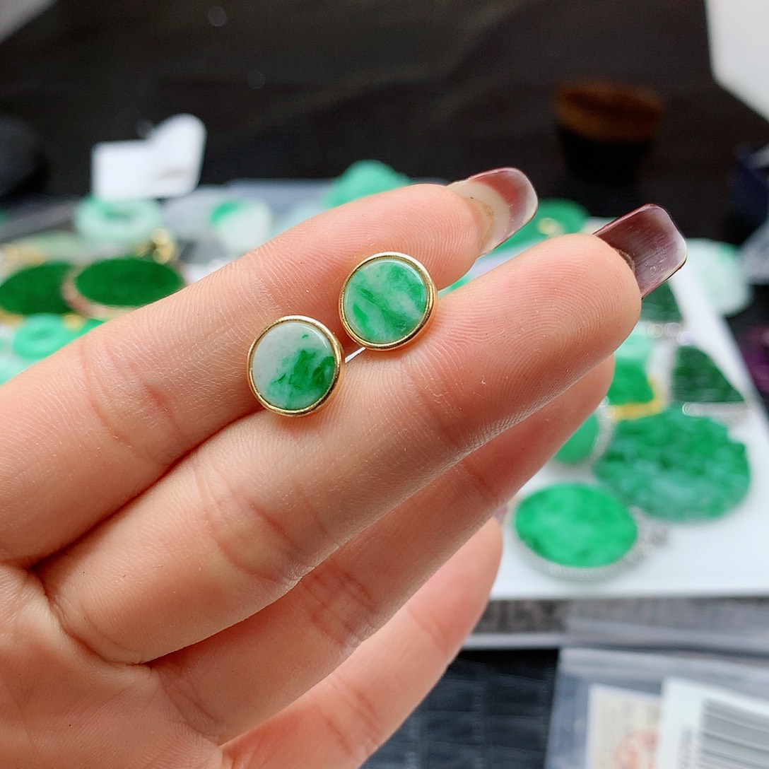 【闪购商品】翡翠耳饰银S925镶嵌，