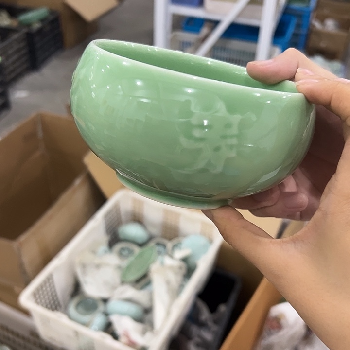 龙泉云间青瓷小米茶器