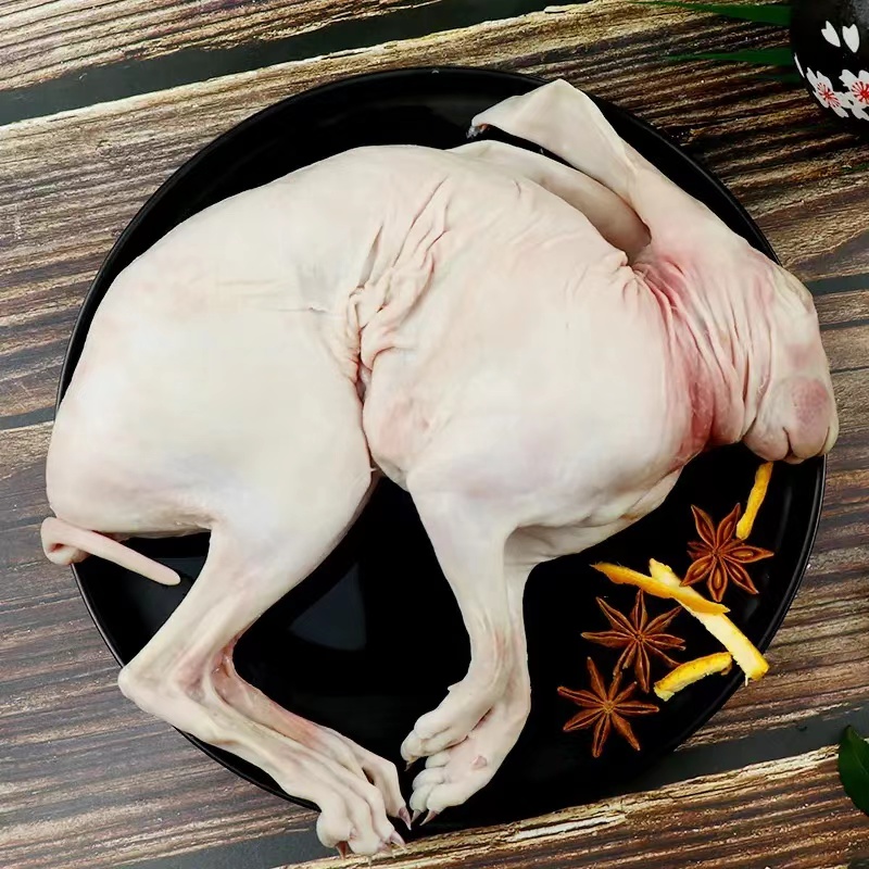 AA沂蒙山 新鲜带皮带头兔子肉现杀先发 单只4斤/左右 山东发货