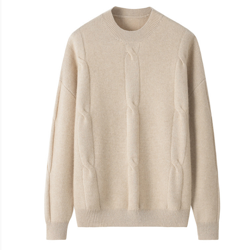 半高领羊绒衫圆领纯羊绒通勤开衫针织女纯色秋冬