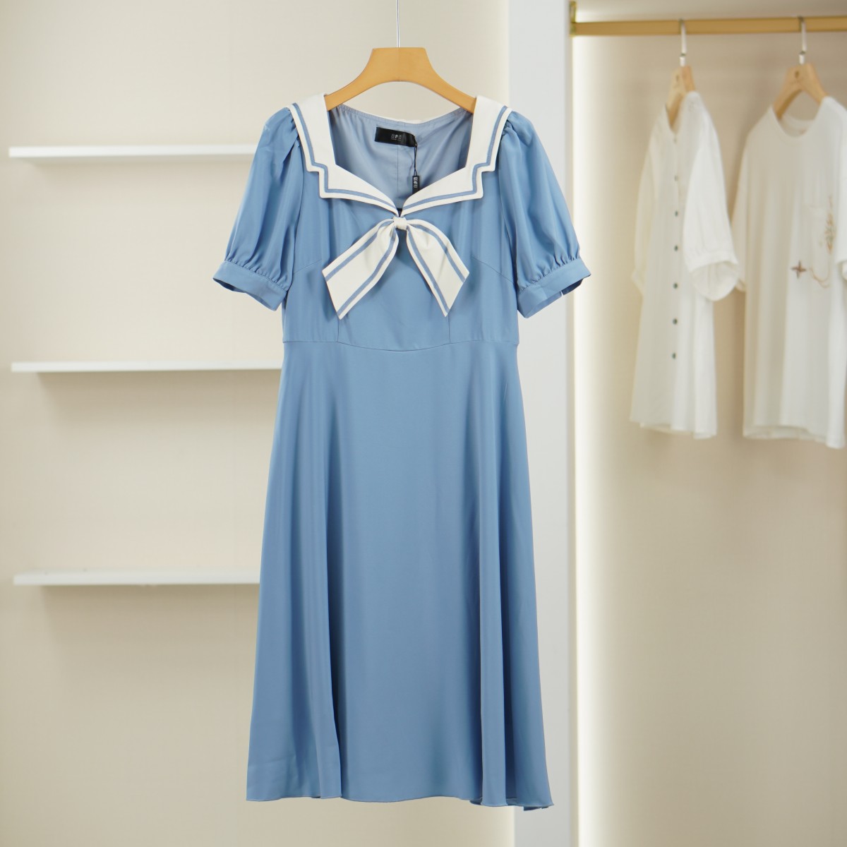 麦迪尚品【白LY】5041607海军领法式连衣裙夏季品牌折扣 D4组