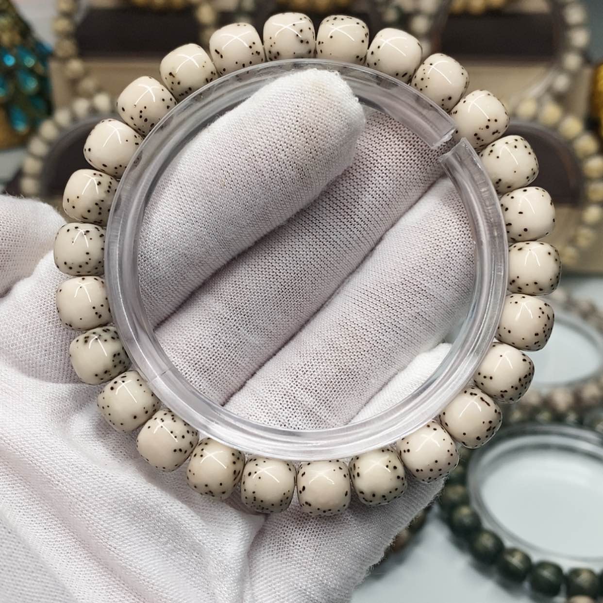 【闪购商品】星月菩提手串9×8一物一图原生态同枝糯冰半壁河豚