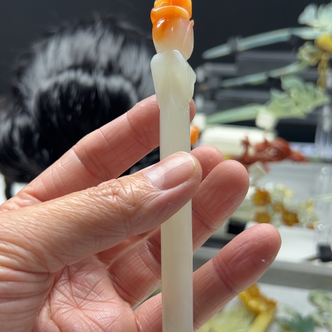 岫玉福利发簪未镶嵌思*