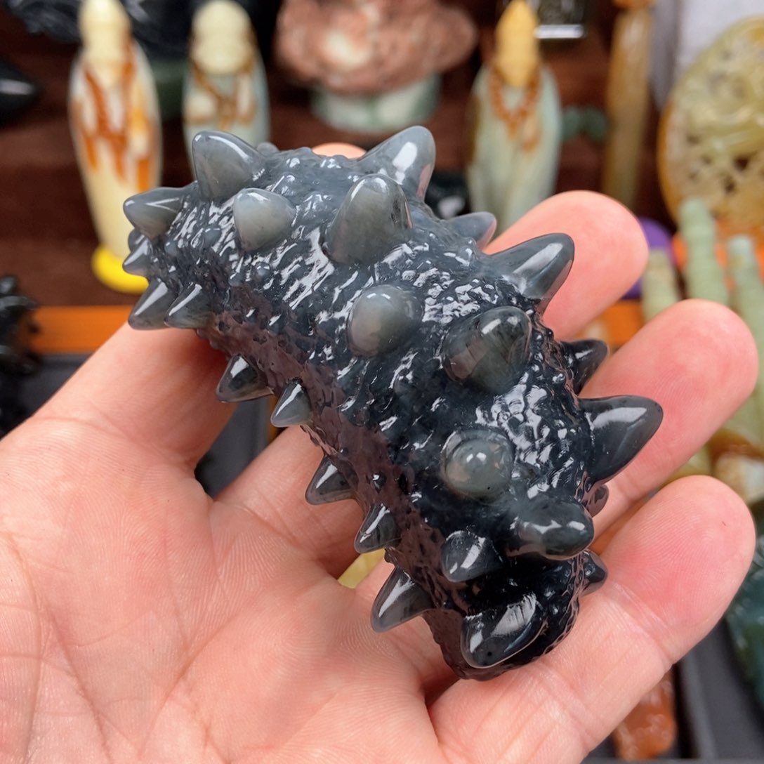 岫玉手把件未镶嵌