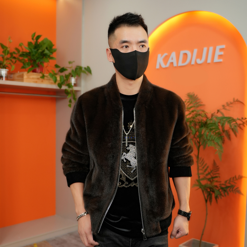 时尚棒球领保暖外套2025秋冬双面穿长袖休闲男装韩版时尚宽松夹克