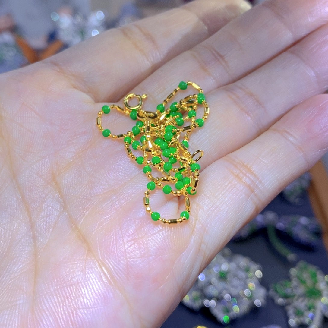 翡翠颈饰银S925镶嵌多样性发其一