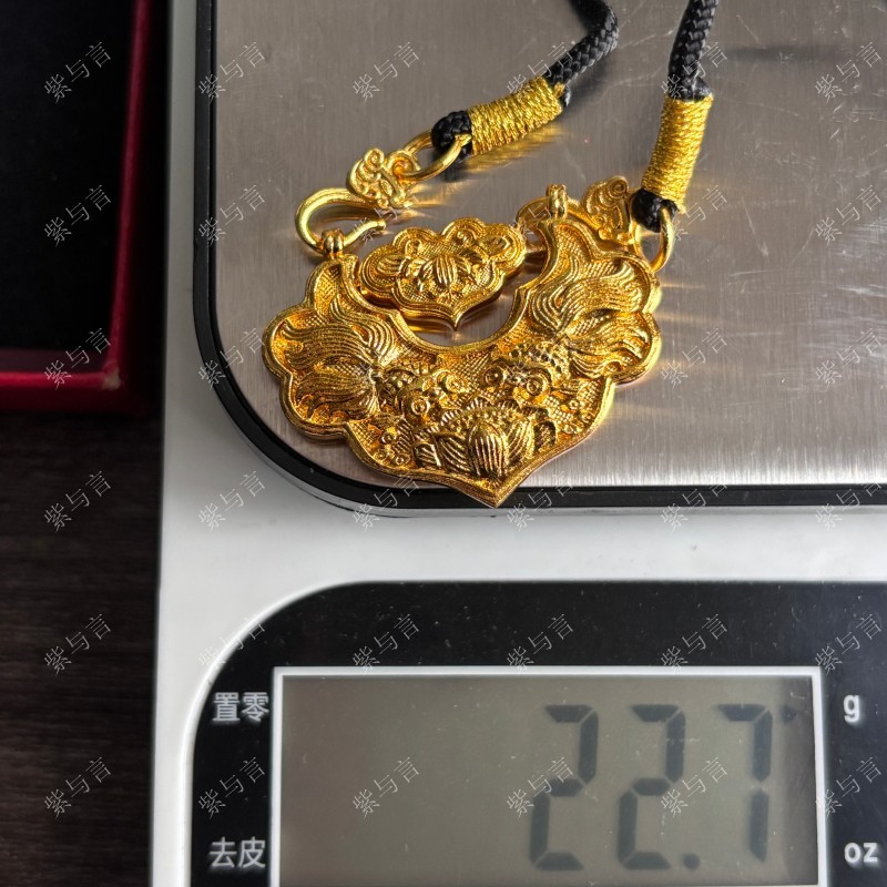 合金吊坠 新品爆款双鱼锦鲤锁包项链古风平安长命锁吊坠