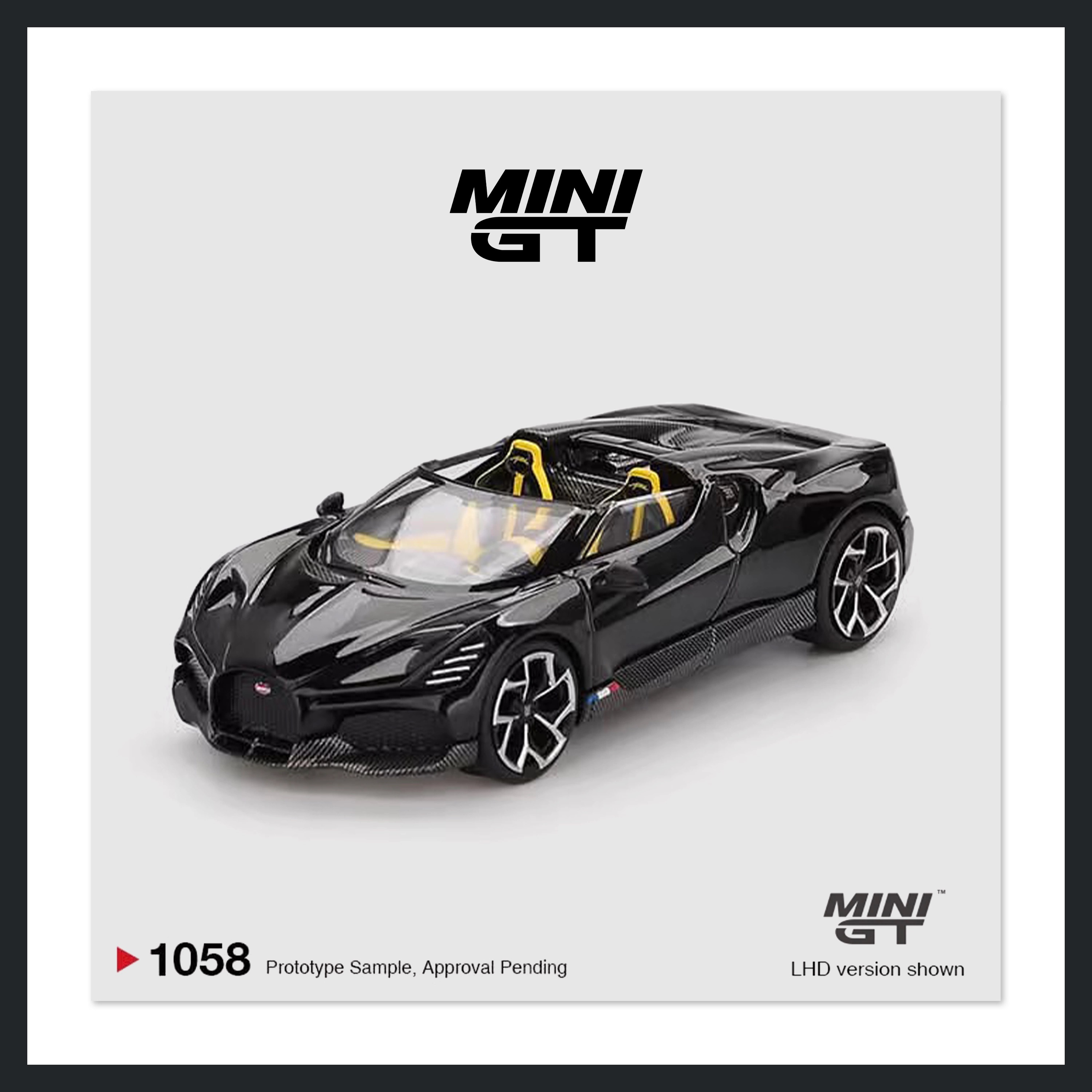 MINIGT 1:64 布加迪Bugatti W16 Mistral 黑色 1058#合金汽车模型