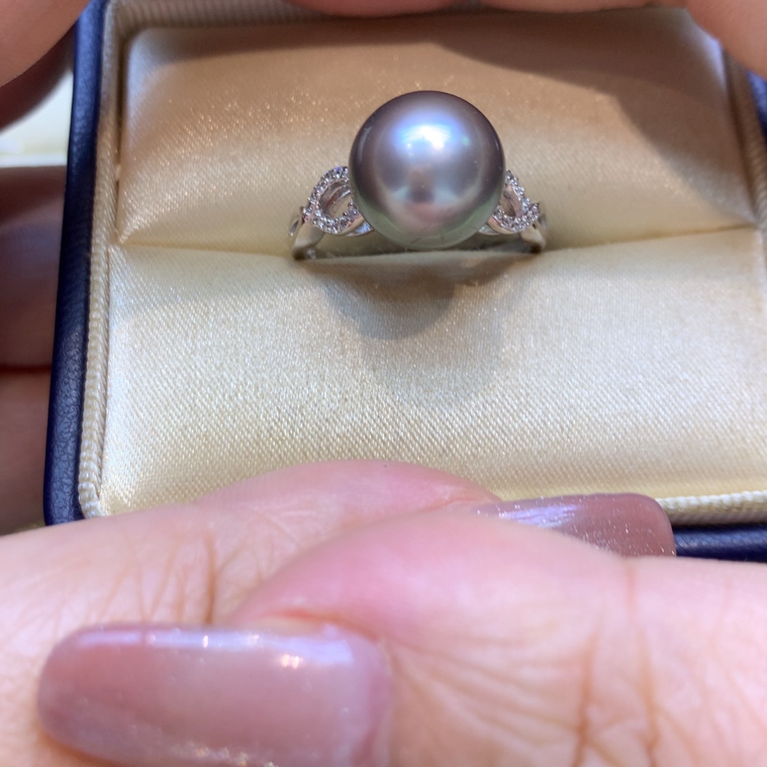 银S925镶嵌戒指海水珍珠