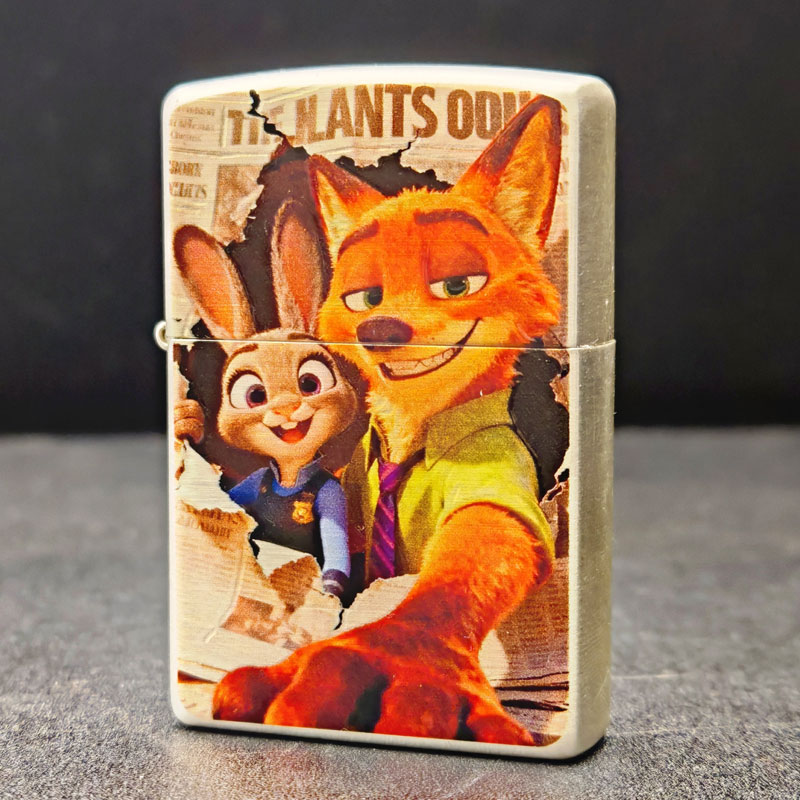 ZIPPO打火机正版包银双面彩印疯狂动物城 煤油男士送礼防风DYJ1