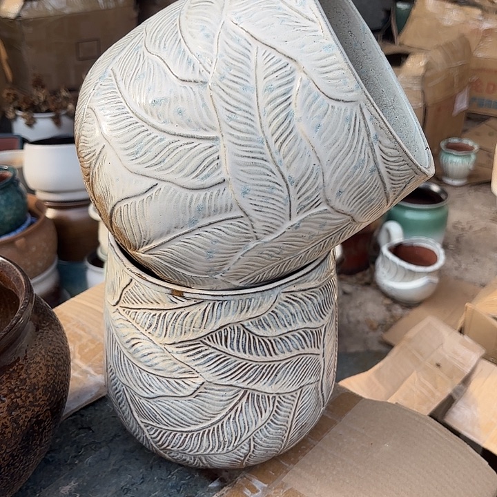 紫砂茶碗芭蕉叶两个微瑕口径19高度21