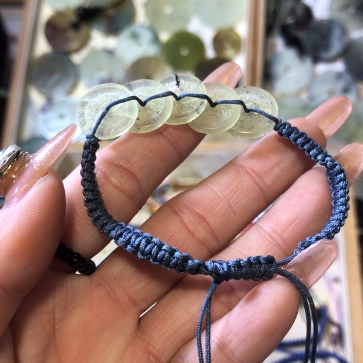 岫玉岫玉五帝钱手链未镶嵌