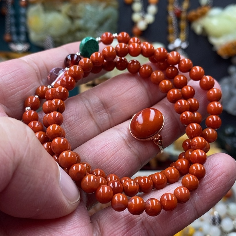 【闪购商品】南红玛瑙戒指手链未镶嵌