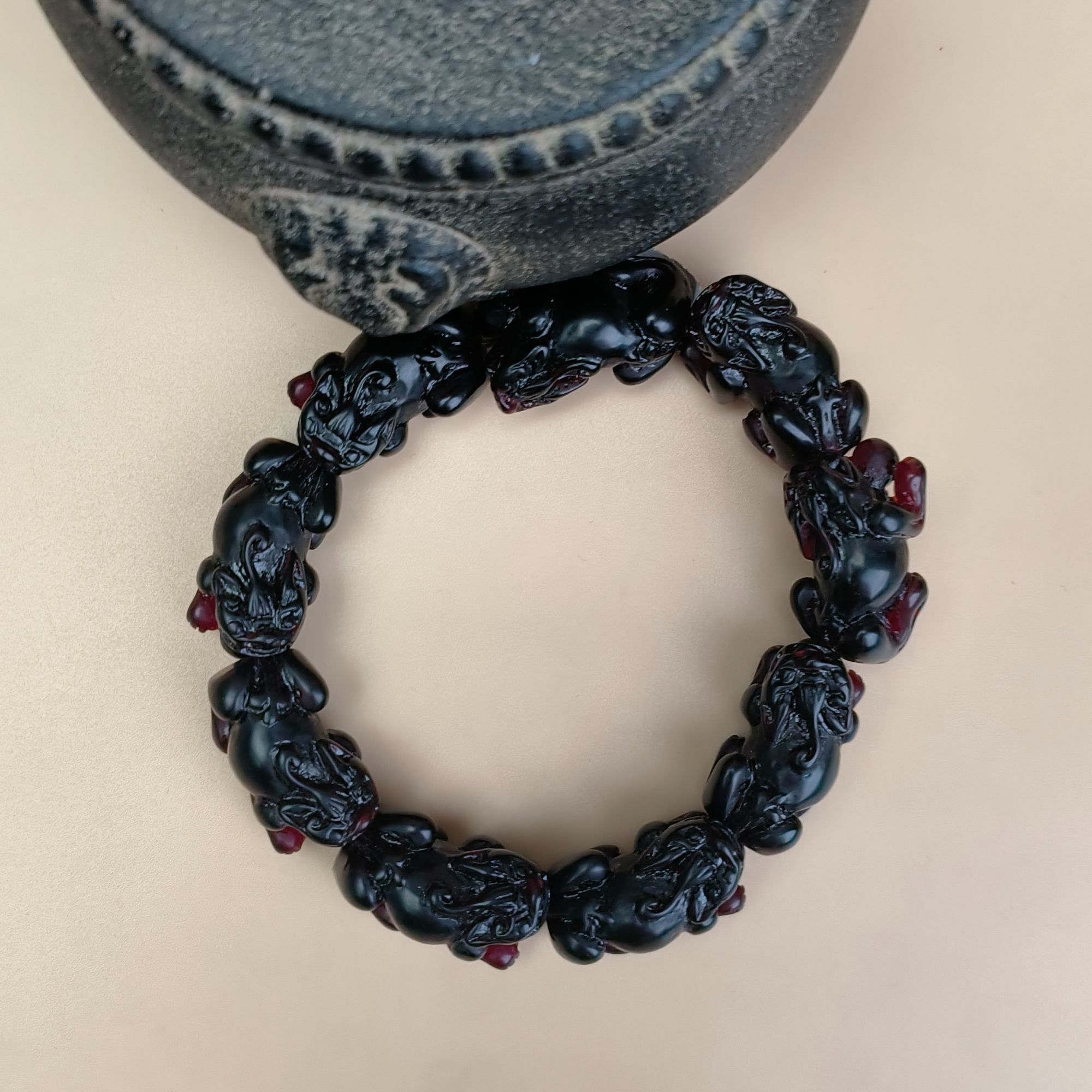 【柒韵文玩】yp红色小貔貅手串