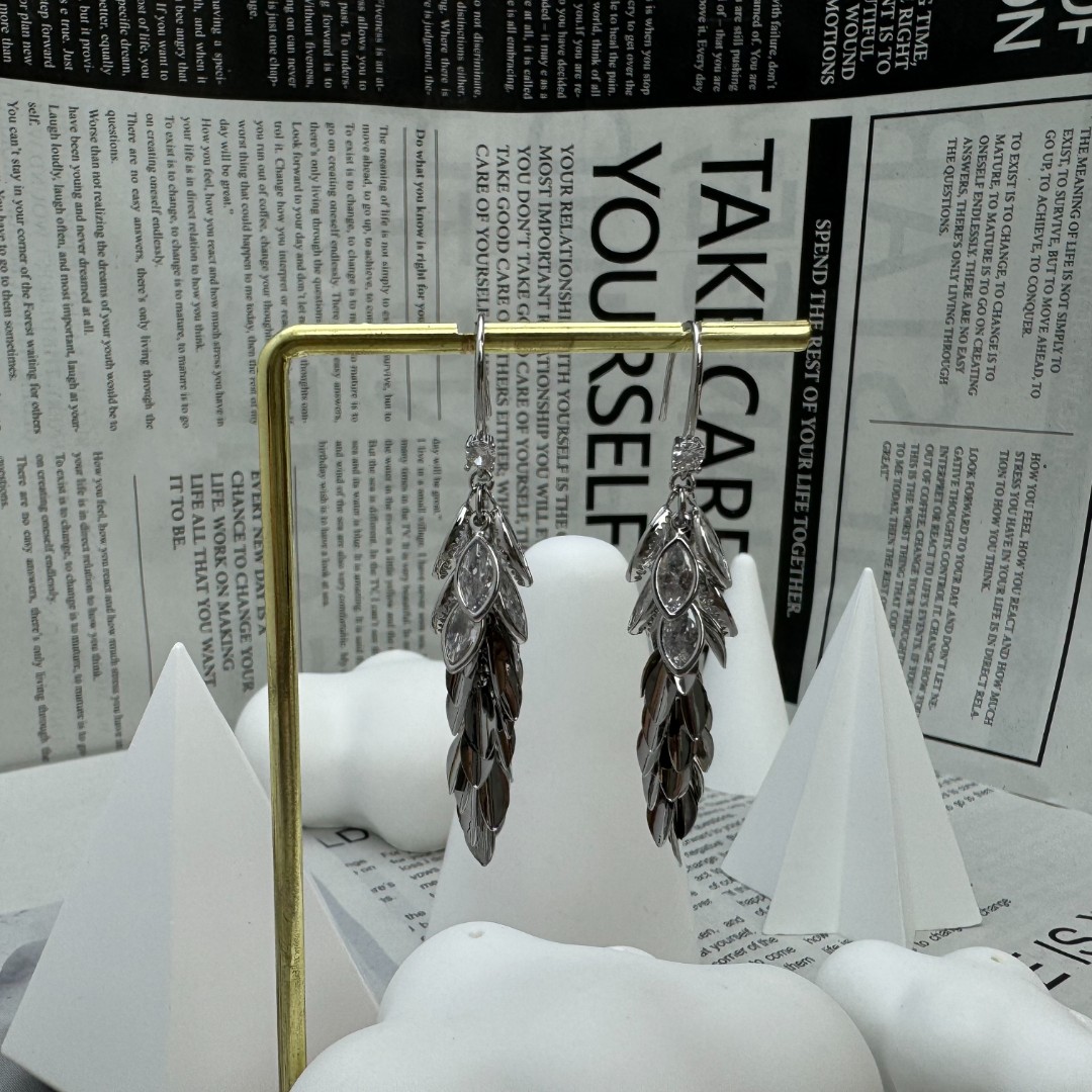 铜合金锆石耳饰 日韩时尚气质百搭麦穗流苏耳环YLC-10053