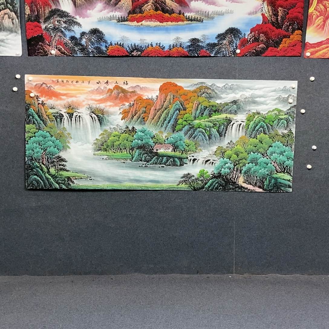 国画小八尺山水一副