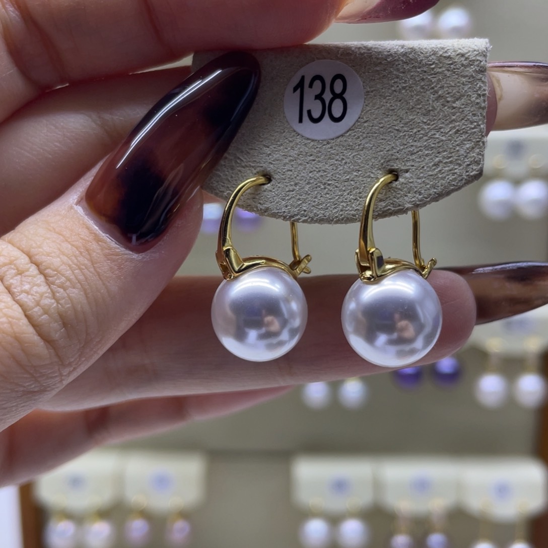 淡水珍珠耳饰银S925镶嵌
