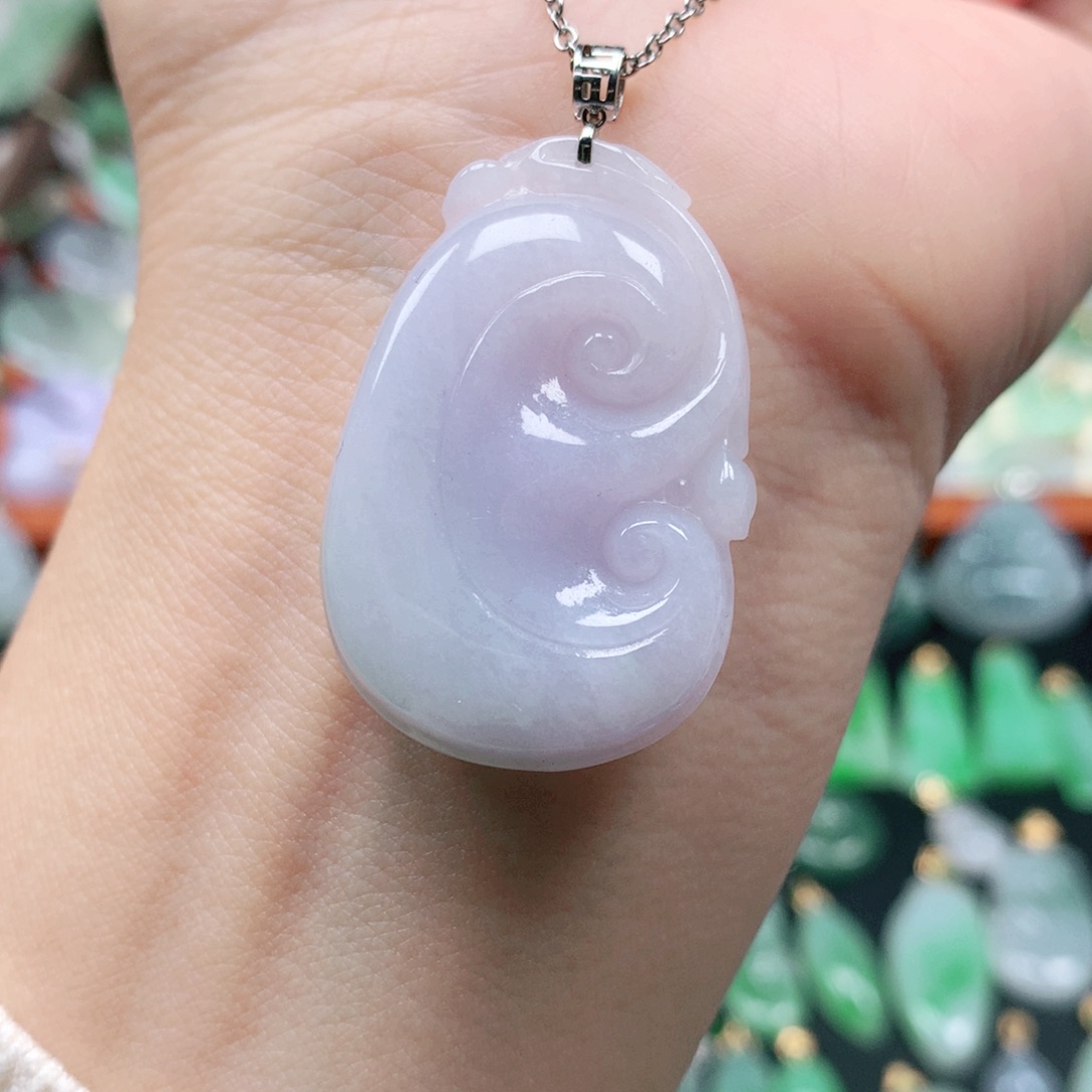 吊坠(不含链)18K金镶嵌翡翠