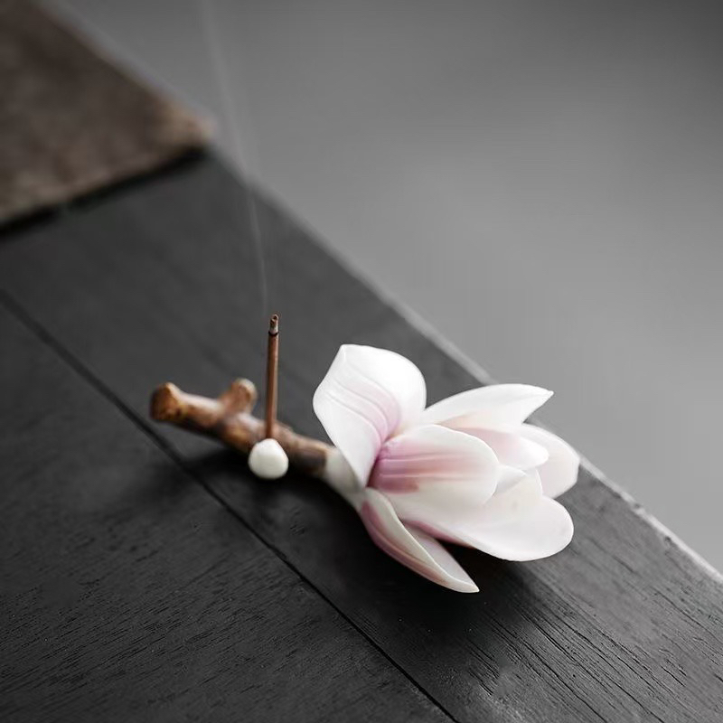 粉色玉兰花纯手捏