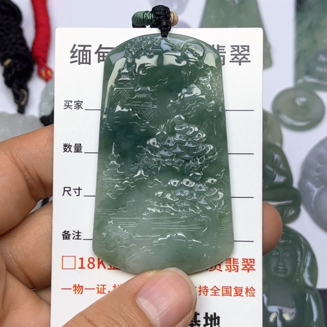 翡翠颈饰未镶嵌缅甸天然翡翠